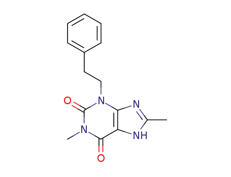 Molecular Structure of 132560-11-3 (1,8-dimethyl-3-(2-phenylethyl)-3,7-dihydro-1H-purine-2,6-dione)