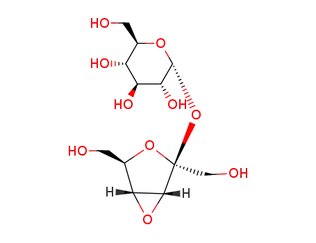 Molecular Structure of 76520-78-0 (α-D-glucopyranosyl 3,4-anhydro-β-D-ribo-hexulofuranoside)