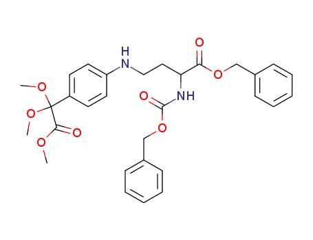methyl 4-<<4-oxo-4-(benzyloxy)-3-<<benzyloxycarbonyl>amino>butyl>amino>-α-oxophenylacetate dimethyl ketal