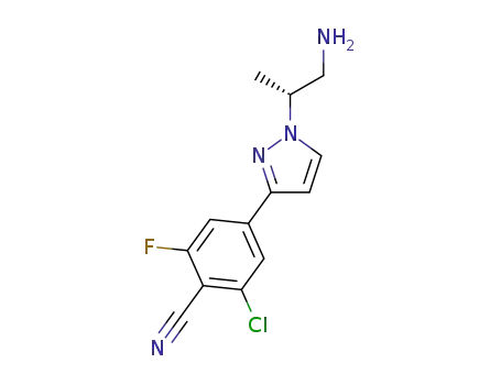 (R)-4-(1-(1-aminopropan-2-yl)-1H-pyrazol-3-yl)-2-chloro-6-fluoro-benzonitrile