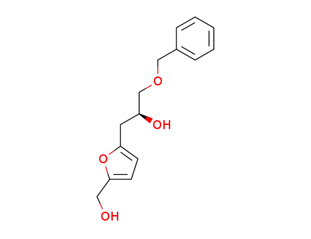 Molecular Structure of 125782-68-5 ((S)-1-Benzyloxy-3-(5-hydroxymethyl-furan-2-yl)-propan-2-ol)