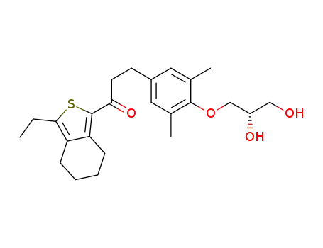 (S)-3-(4-(2,3-dihydroxypropoxy)-3,5-dimethylphenyl)-1-(3-ethyl-4,5,6,7-tetrahydrobenzo[c]thiophen-1-yl)propan-1-one
