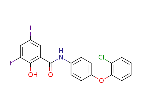 N-(4-(2-chlorophenoxy)phenyl)-2-hydroxy-3,5-diiodobenzamide
