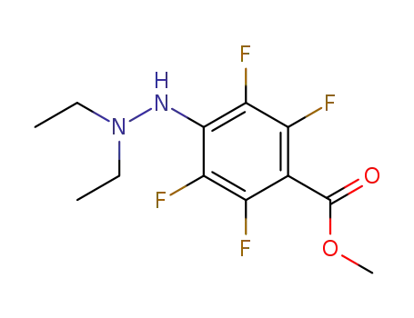 Molecular Structure of 125569-12-2 (4-(N',N'-Diethyl-hydrazino)-2,3,5,6-tetrafluoro-benzoic acid methyl ester)