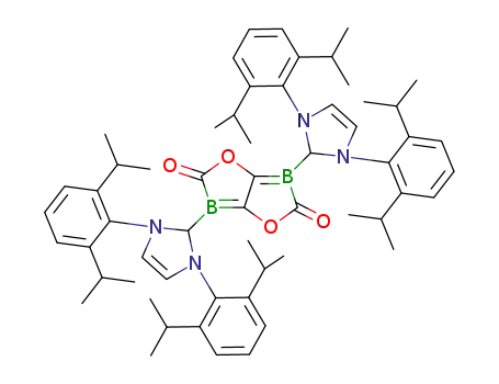 B<SUB>2</SUB>C<SUB>4</SUB>O<SUB>4</SUB>(1,3-bis-(2,6-diisopropylphenyl)imidazol-2-ylidene)<SUB>2</SUB>