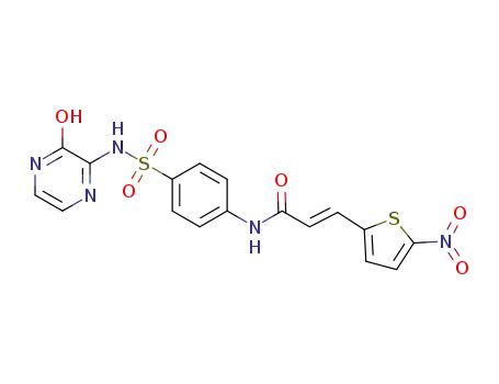 (E)-N-(4-(N-(3-hydroxypyrazin-2-yl)sulfamoyl)phenyl)-3-(5-nitrothiophen-2-yl)acrylamide