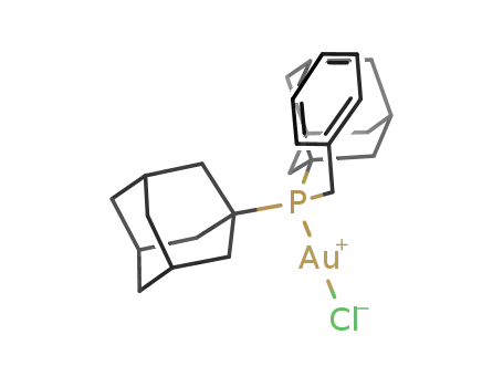 Molecular Structure of 1137942-55-2 (di(1-adamantyl)benzylphosphinegold(I) chloride)