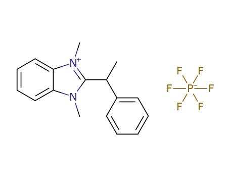 Molecular Structure of 1638885-96-7 (1,3-dimethyl-2-(1-phenylethyl)-1H-benzo[d]imidazolium hexafluorophosphate)
