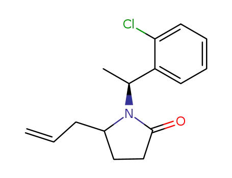 Molecular Structure of 126017-87-6 (5-Allyl-1-[(S)-1-(2-chloro-phenyl)-ethyl]-pyrrolidin-2-one)