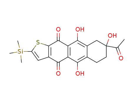 (+/-)-8-acetyl-5,8,10-trihydroxy-2-trimethylsilyl-6,7,8,9-tetrahydroanthra<2,3-b>thiophene-4,11-dione