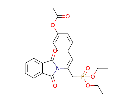 Molecular Structure of 1583285-58-8 ((Z)-4-(3-(diethoxyphosphoryl)-2-(1,3-dioxoisoindolin-2-yl)prop-1-en-1-yl)phenyl acetate)