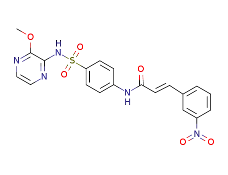Molecular Structure of 1384274-31-0 ((E)-N-(4-(N-(3-methoxypyrazin-2-yl)sulfamoyl)phenyl)-3-(3-nitrophenyl)acrylamide)