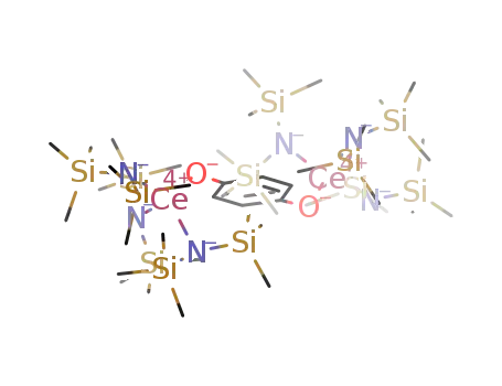 Molecular Structure of 1626423-31-1 ([Ce{N(SiMe<sub>3</sub>)<sub>2</sub>}<sub>3</sub>(1,4-benzenediolato)<sub>0.5</sub>]<sub>2</sub>)