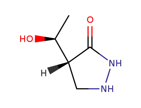 Molecular Structure of 132946-37-3 (3-Pyrazolidinone,4-(1-hydroxyethyl)-(9CI))