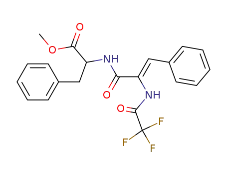 Molecular Structure of 58219-64-0 (3-Phenyl-2-[(Z)-3-phenyl-2-(2,2,2-trifluoro-acetylamino)-acryloylamino]-propionic acid methyl ester)