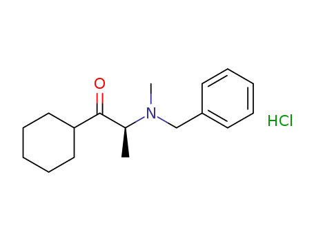 Molecular Structure of 1591761-36-2 ((S)-2-(benzyl (methyl)amino)-1-cyclohexylpropan-1-one hydrochloride)