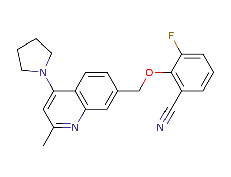 3-fluoro-2-(2-methyl-4-pyrrolidin-1-yl-quinolin-7-ylmethoxy)-benzonitrile