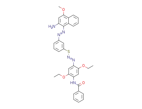 <3-(2-Amino-4-methoxy-naphthalin-1-azo)-phenyl>-<2,5-diaethoxy-4-benzamino-benzoldiazo>-thioaether