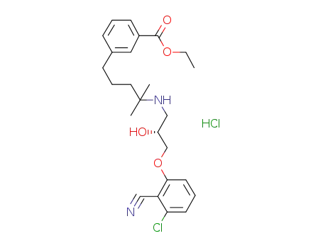 (R)-N-[2-Hydroxy-3-(3-chloro-2-cyanophenoxy)propyl]-1,1-dimethyl-4-(3-carbethoxyphenyl)butylamine Hydrochloride