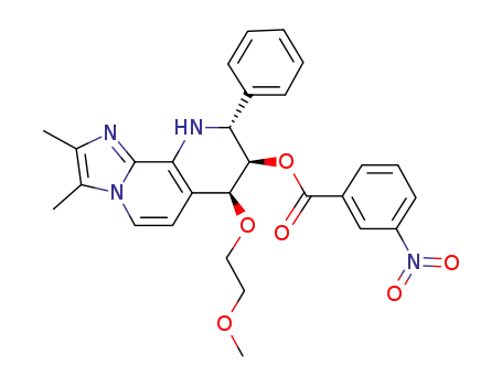 Molecular Structure of 362525-07-3 ((7S,8R,9R)-7-(2-Methoxyethoxy)-2,3-dimethyl-8-(3-nitrobenzoyloxy)-9-phenyl-7,8,9,10-tetrahydroimidazo[1,2-h][1,7]naphthyridine)