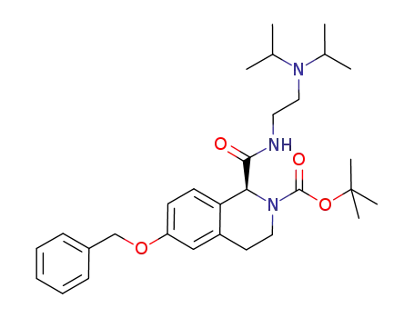 1-[[[(S)-2-[bis(1-methylethyl)amino]ethyl]amino]carbonyl]-3,4-dihydro-6-(phenylmethoxy)-2-(1H)-isoquinoline-carboxylic acid 1,1-dimethylethyl ester