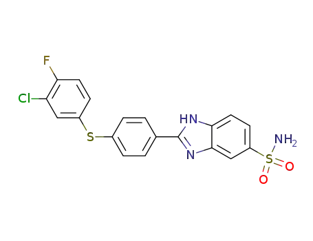Molecular Structure of 516481-91-7 (1H-Benzimidazole-5-sulfonamide,
2-[4-[(3-chloro-4-fluorophenyl)thio]phenyl]-)