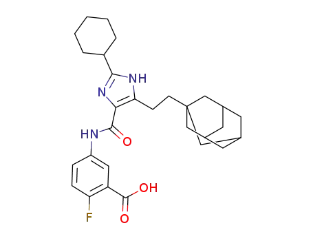 5-{[5-(2-Adamantan-1-yl-ethyl)-2-cyclohexyl-1H-imidazole-4-carbonyl]-amino}-2-fluoro-benzoic Acid