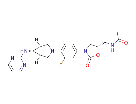 N-[5(S)-3-[3-fluoro-4-[(1α,5α,6α)-6-(pyrimidin-2-yl)amino-3-azabicyclo[3.1.0]hexan-3-yl]phenyl]-2-oxooxazolidin-5-ylmethyl]acetamide