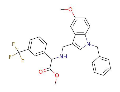 Methyl (+/-)-α-(1-phenylmethyl-5-methoxy-3-indolylmethyl) amino-(3-trifluoromethylphenyl)acetate