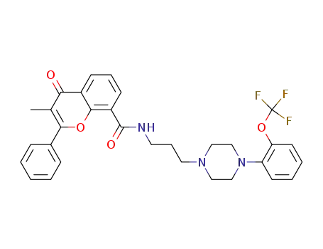 8-{3-[4-(2-trifluoromethoxyphenyl)-1-piperazinyl]-propylcarbamoyl}-3-methyl-4-oxo-2-phenyl-4H-1-benzopyran