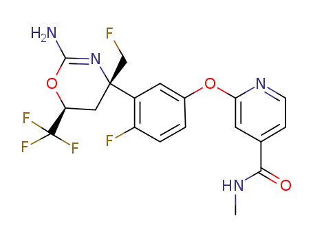 2-(3-((4S,6S)-2-amino-4-(fluoromethyl)-6-(trifluoromethyl)-5,6-dihydro-4H-1,3-oxazin-4-yl)-4-fluorophenoxy)-N-methylisonicotinamide