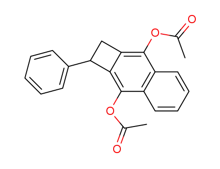 Molecular Structure of 61705-27-9 (Cyclobuta[b]naphthalene-3,8-diol, 1,2-dihydro-1-phenyl-, diacetate)