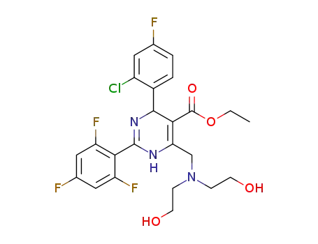 ethyl 2-(2,4,6-trifluorophenyl)-4-(2-chloro-4-fluorophenyl)-6-di(2-hydroxyethyl)aminomethyl-1,4-dihydropyrimidine-5-carboxylate