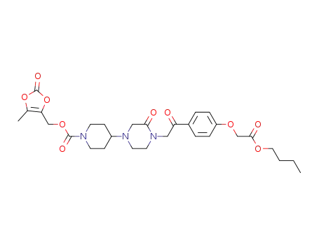 n-butyl 4-[[4-[(5-methyl-2-oxo-1,3-dioxol-4-yl)methyl oxycarbonylpiperidin-4-yl]-2-oxopiperazin-1-yl]acetyl]phenoxyacetate