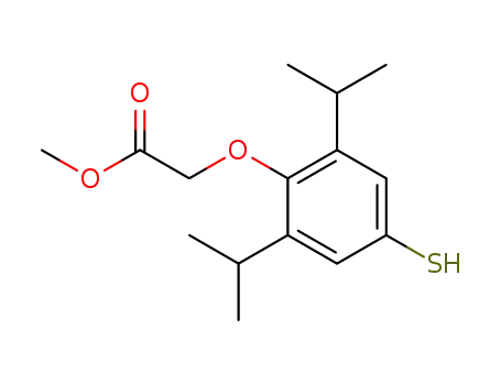 Molecular Structure of 600134-83-6 ((2,6-Diisopropyl-4-mercapto-phenoxy)-acetic acid methyl ester)