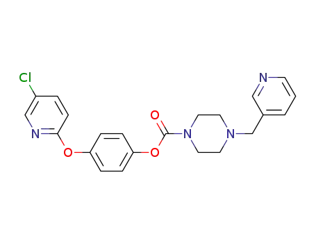 Molecular Structure of 548765-99-7 (1-Piperazinecarboxylic acid, 4-(3-pyridinylmethyl)-,
4-[(5-chloro-2-pyridinyl)oxy]phenyl ester)