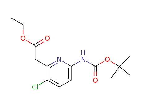 2-(6-tert-Butoxycarbonylamino-3-chloro-pyridin-2-yl)-acetic acid ethyl ester