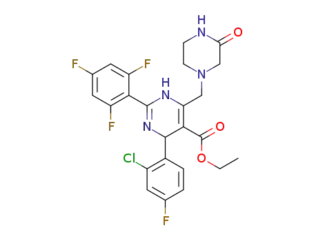 ethyl 2-(2,4,6-trifluorophenyl)-4-(2-chloro-4-fluorophenyl)-6-[(3-oxopiperazin-1-yl)methyl]-1,4-dihydropyrimidine-5-carboxylate