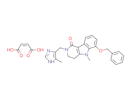 Molecular Structure of 128486-73-7 (2,3,4,5-Tetrahydro-5-methyl-2-[(5-methyl-1H-imidazol-4-yl)methyl]-6-(phenylmethoxy)-1H-pyrido[4,3-b]indol-1-one maleate)