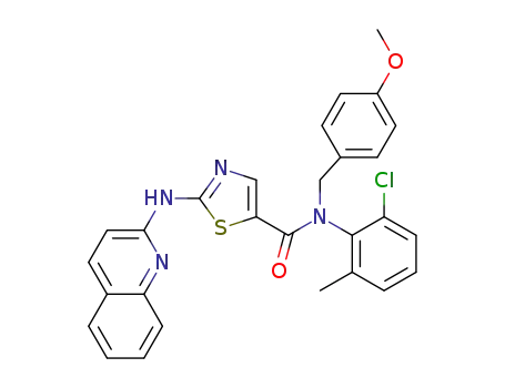 5-Thiazolecarboxamide,
N-(2-chloro-6-methylphenyl)-N-[(4-methoxyphenyl)methyl]-2-(2-quinolinyl
amino)-