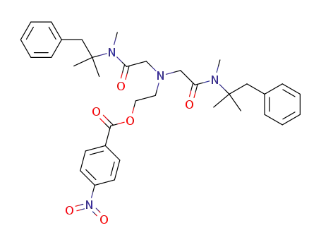 Molecular Structure of 97615-58-2 ([2-(4-nitro-benzoyloxy)-ethylimino]-di-acetic acid bis-[(1,1-dimethyl-2-phenyl-ethyl)-methyl-amide])