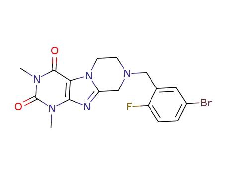 8-(5-bromo-2-fluorobenzyl)-1,3-dimethyl-6,7,8,9-tetrahydropyrazino[2,1-f]purine-2,4(1H,3H)-dione