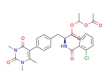 N-[(2-chloro-6-methylphenyl)carbonyl]-4-(1,3,6-trimethyl-2,4-dioxo-5-pyrimidinyl)-L-phenylalanine 1-(acetoxy)ethyl ester