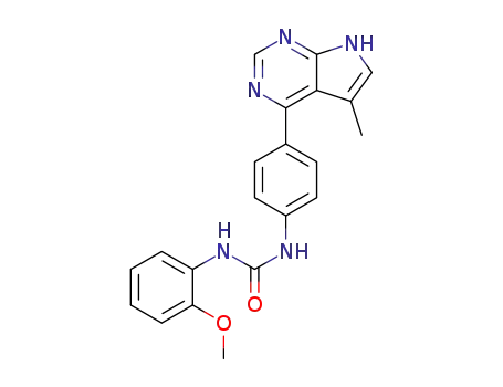 1-(2-methoxyphenyl)-3-(4-(5-methyl-7H-pyrrolo[2,3-d]-pyrimidin-4-yl)phenyl)urea