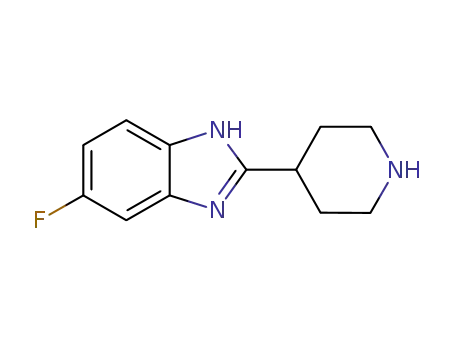 Molecular Structure of 295790-49-7 (5-FLUORO-2-PIPERIDIN-4-YL-1H-BENZOIMIDAZOLE)