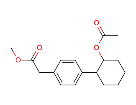 Molecular Structure of 63476-61-9 (Benzeneacetic acid, 4-[2-(acetyloxy)cyclohexyl]-, methyl ester)