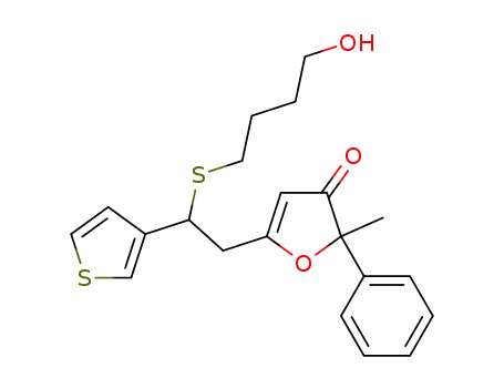 3(2H)-Furanone,
5-[2-[(4-hydroxybutyl)thio]-2-(3-thienyl)ethyl]-2-methyl-2-phenyl-