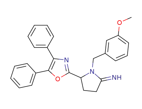 Molecular Structure of 187994-14-5 (2-[5-imino-1-(3-methoxybenzyl)-2-pyrrolidinyl]-4,5-diphenyloxazole)