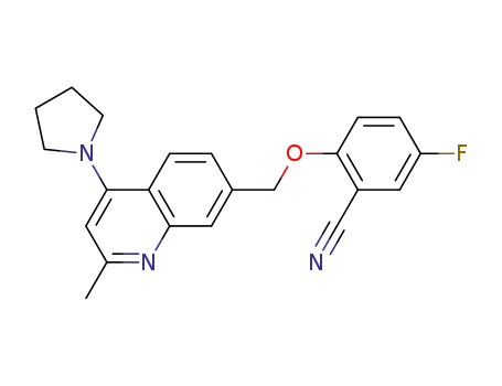 5-fluoro-2-(2-methyl-4-pyrrolidin-1-yl-quinolin-7-ylmethoxy)-benzonitrile