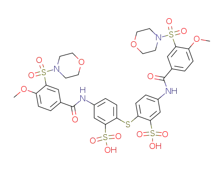Molecular Structure of 299180-69-1 (2,2'-Thiobis[5-[[4-methoxy-3-(4-morpholinylsulfonyl)benzoyl]amino]benzenesulfonic Acid])